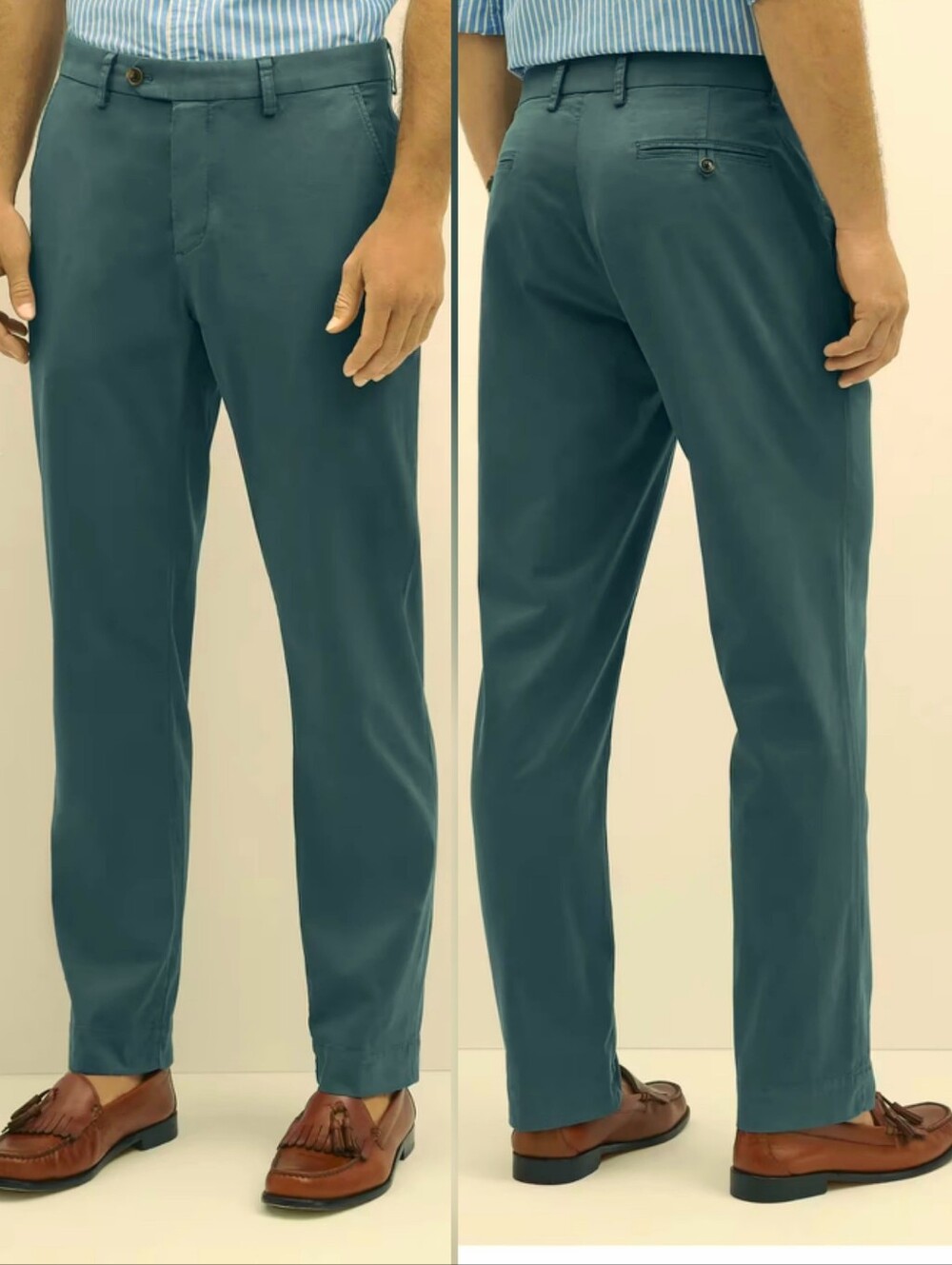 Brooks Brothers Slim Teal Chino Pants Cotton
